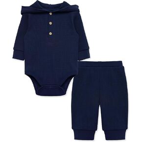 Little Me Simply Essential Solids Gender Neutral 100% Organic Clothes Bodysuit and Pant Set, 3 Months - 12 Months