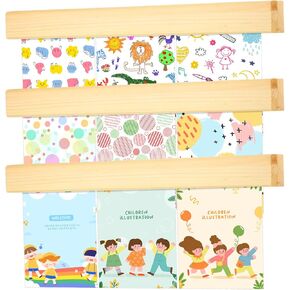 3 Pack Kids Wall Mounted Hanging Magnetic Artwork and Picture Display Bar for Displaying Pictures and Memos in Schools or at Home