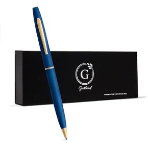 قلم ملتوي رفيع معدني فاخر من جارلاند - أملس وأنيق بلمسة نهائية غير لامعة، إكسسوار مثالي للمكتب التنفيذي والعملاء والمهنيين، يتضمن صندوق هدايا، صنع في الولايات المتحدة الأمريكية، قابل لإعادة الملء - أزرق غير لامع/ذهبي in Kuwait
