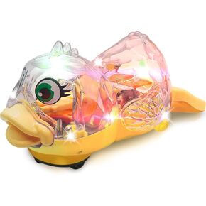 ArtCreativity Light Up Musical Duck for Kids, 1 Piece, Moving Duck Toy with Bump and Go Mechanism, Musical Toys for Boys and Girls, Great Birthday idea