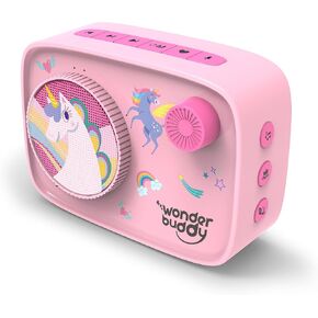 WonderBuddy Kids Screen-Free Audio Player, 500+ Preloaded Stories & Rhymes with Storybook DIY Art Kit, Voice Recorder, Content Upgrade, Bluetooth, Christmas Birthday Gift for Girls 3+ Years- Unicorn