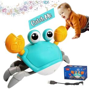 Crawling Crab Baby Toy, Tummy Time Toys for Infant Kid 4 5 6 7 8 9 10 11 12 Boy Girl 4-6 6-12 Learning Crawl 9-12 12-18 Walking Toddler Light-up Musical Walking Sensory Dancing Birthday Gift