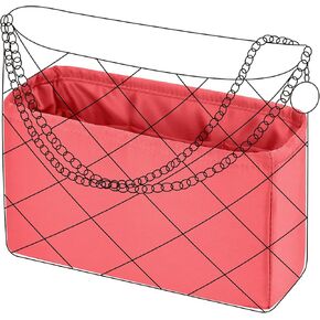 DGAZ Silk Purse Organizer Insert Fits Chanel 22 S/M/L bag，Silky Smooth Bag Organizer，Luxury Handbag & Tote Shaper（Black，S）