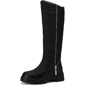 Roimaash Women's Snow Boots Knee High Mid Heel Warm Winter Boots