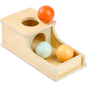 Montessori Mama Object Permanence Box Montessori Toys for Babies 6-12 Months, Developmental Ball Drop Montessori Wooden Toys, Infant Toddler Montessori Toy for 1 Year Old