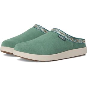 KEEN Women's Elle Suede Comfortable Durable Indoor Outdoor Mule Slippers, Dark Forest/Birch, 9.5