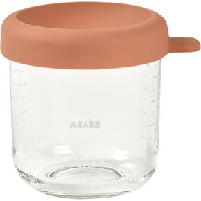 Beaba 2 Pack Glass Baby Food Jars, Freezer, Sterilizer, and Dishwasher Safe, 8 oz Baby Food Storage Jars with Silicone Air Tight Lid, Midnight
