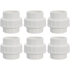 2" PVC Union Coupling Pipe Fitting PVC Adapter Schedule 40, EPDM O-Ring, 2 inch Slip Coupling Fitting (Socket x Socket), 2 Pack, White