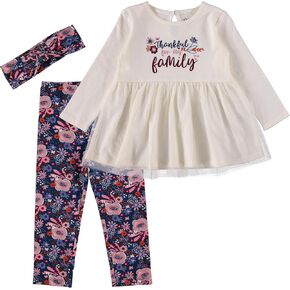 Chick Pea Baby Girl Clothes Onesie Bodysuit Set Dress Up Outfit - Thanksgiving Newborn Gift