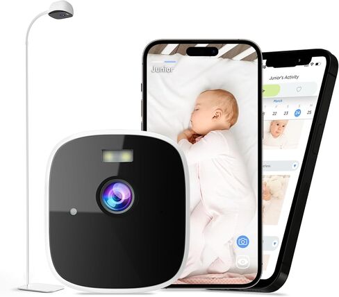 Instababy Smart Baby Monitor with Floor Stand, 2K Crib Camera with AI Breathing Monitor, No Wearables WiFi Baby Camera, Night Vision, Baby Sleep Tracker, Cry & Motion Alerts, Diaper & Feeding Record in Saudi Arabia
