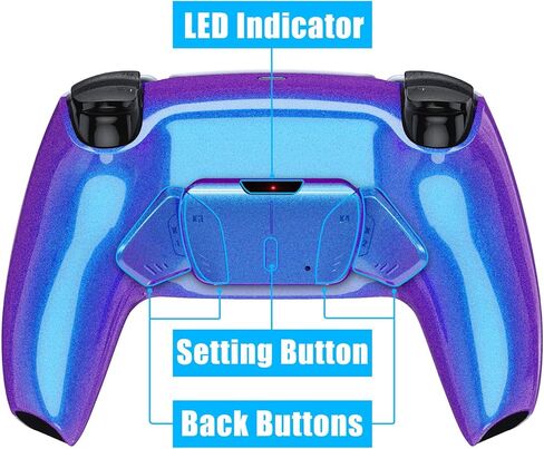 eXtremeRate Back Paddles Programable RISE4 V3 Remap Kit for PS5 Controller BDM-030 040 050, Upgrade Board Chameleon Purple Blue Redesigned Bottom Shell 4 Back Buttons for PS5 Controller -NO Controller in Saudi Arabia