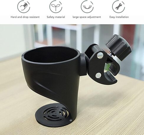 YUYTE Stroller Cup Holders, Universal Drinks Holder for Bikes, Trolleys or Walkers PP Wheelchair Cup Holder Detachable Design Stretchable Cup Mouth in Saudi Arabia