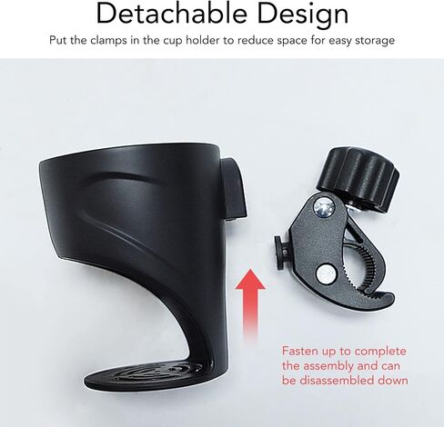 YUYTE Stroller Cup Holders, Universal Drinks Holder for Bikes, Trolleys or Walkers PP Wheelchair Cup Holder Detachable Design Stretchable Cup Mouth in Saudi Arabia