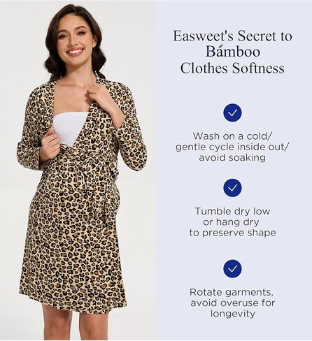 رداء أمومة نسائي من الخيزران الفسكوزي بأكمام طويلة ورقبة على شكل حرف V للأمومة في المستشفى in Kuwait