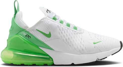 Nike Womens Air Max 270 Sneakers, White/White/Black/Green Shock, Size 5.5 in Saudi Arabia