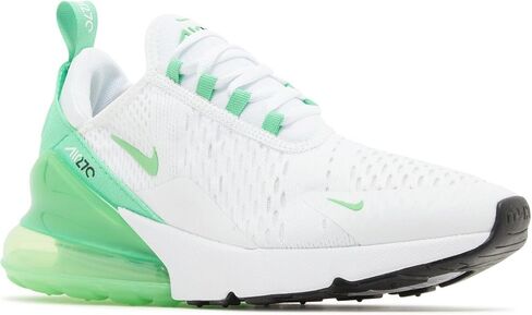 Nike Womens Air Max 270 Sneakers, White/White/Black/Green Shock, Size 5.5 in Saudi Arabia