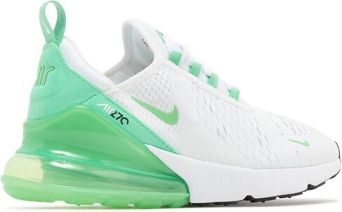 Nike Womens Air Max 270 Sneakers, White/White/Black/Green Shock, Size 5.5 in Saudi Arabia