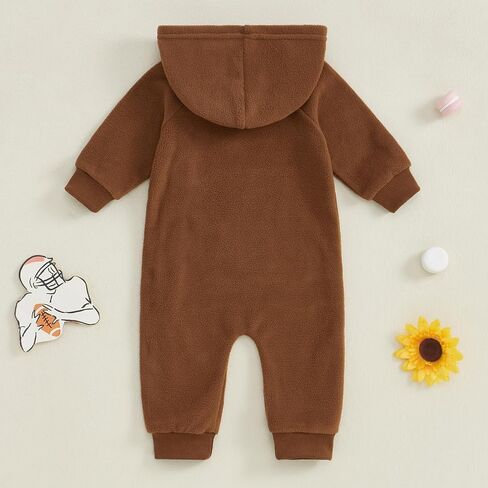 Socutebabe Baby Boy Fall Outfit Baby Footall Romper One Piece Jumpsuits | Newborn Baby Football Outfit Football Long Sleeve Romper Jumpsuit One Piece Hooded Bodysuit Fall Clothes 0-18M in Saudi Arabia