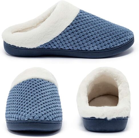 Womens Memory Foam Slippers Plush Fleece Lined Lady House Slippers Anti-Skid for Indoor Outdoor in Saudi Arabia