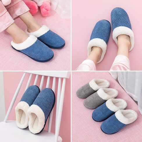 Womens Memory Foam Slippers Plush Fleece Lined Lady House Slippers Anti-Skid for Indoor Outdoor in Saudi Arabia