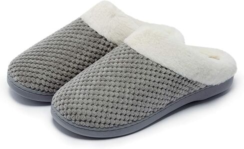 Womens Memory Foam Slippers Plush Fleece Lined Lady House Slippers Anti-Skid for Indoor Outdoor in Saudi Arabia