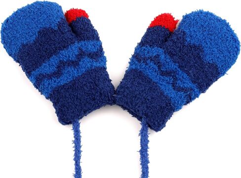 F Flammi 2 Pairs Toddler Fleece Mittens for Baby Boys Girls Winter Sherpa Lined Warm Knit Mittens Cartoon Kids Gloves in Saudi Arabia