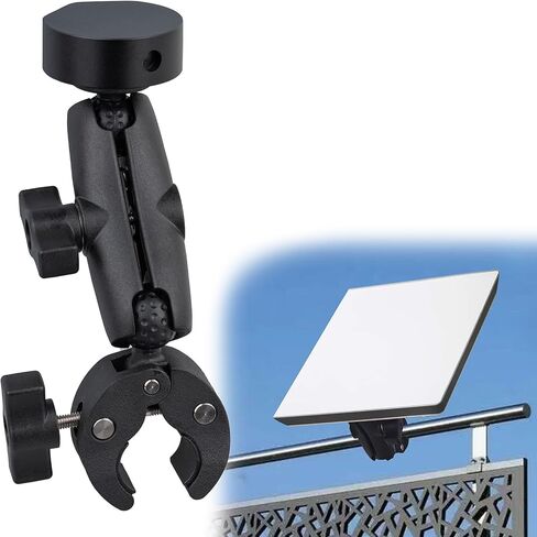 TERPINK حامل مشبك قابل للتعديل ومحول تركيب متوافق مع ملحقات Starlink Mini مشبك زاوية قابل للتعديل من سبائك الألومنيوم قوس محول لRV/اليخت/التخييم/الدرابزين/رف السقف/القطب (أسود) in Kuwait