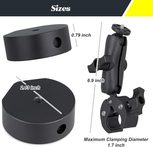 TERPINK حامل مشبك قابل للتعديل ومحول تركيب متوافق مع ملحقات Starlink Mini مشبك زاوية قابل للتعديل من سبائك الألومنيوم قوس محول لRV/اليخت/التخييم/الدرابزين/رف السقف/القطب (أسود) in Kuwait