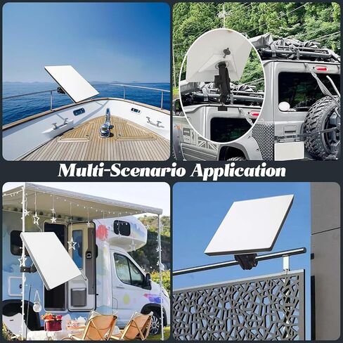 TERPINK حامل مشبك قابل للتعديل ومحول تركيب متوافق مع ملحقات Starlink Mini مشبك زاوية قابل للتعديل من سبائك الألومنيوم قوس محول لRV/اليخت/التخييم/الدرابزين/رف السقف/القطب (أسود) in Kuwait