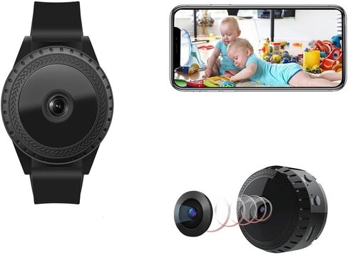 Wearable Body Camera Watch Camera 1080P Home Security WiFi Camera Nanny Cam Remote Monitor Night Vision Live Feed Security Camera in Saudi Arabia