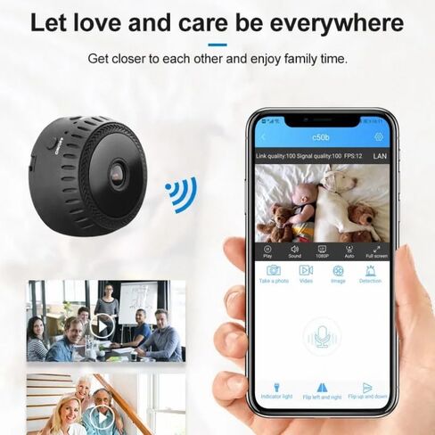 Wearable Body Camera Watch Camera 1080P Home Security WiFi Camera Nanny Cam Remote Monitor Night Vision Live Feed Security Camera in Saudi Arabia