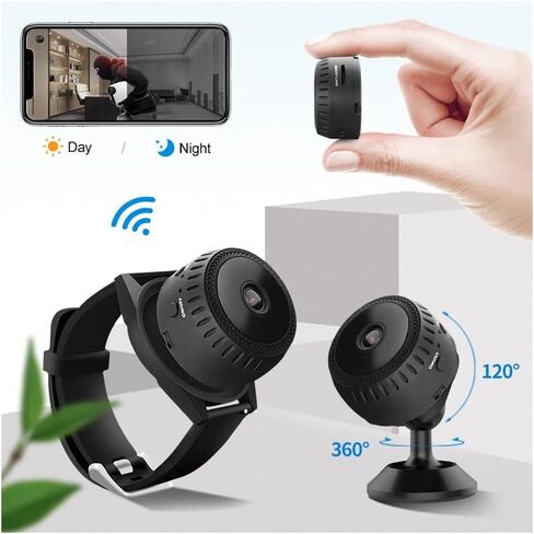 Wearable Body Camera Watch Camera 1080P Home Security WiFi Camera Nanny Cam Remote Monitor Night Vision Live Feed Security Camera in Saudi Arabia