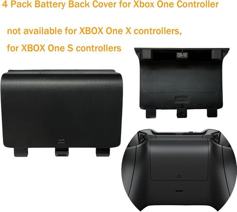 4 عبوات من الغطاء الخلفي للبطارية لجهاز تحكم Xbox One، باب غطاء البطارية متوافق مع وحدة تحكم Xbox One، جزء إصلاح غلاف البطارية الخلفي متوافق مع وحدة تحكم Xbox One (أسود) in Kuwait