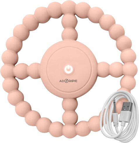 Teething Rings - Baby Teether Toys for Babies 6-18 Months - Vibrating Silicone Baby Chew Toys - Safe Teethers for Soothing Sore Gums - Support Speech- Waterproof Baby Teething Toys for Boys and Girls in Saudi Arabia