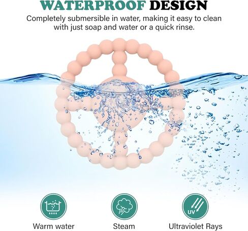 Teething Rings - Baby Teether Toys for Babies 6-18 Months - Vibrating Silicone Baby Chew Toys - Safe Teethers for Soothing Sore Gums - Support Speech- Waterproof Baby Teething Toys for Boys and Girls in Saudi Arabia