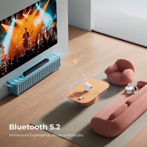 Portable WiFi and Bluetooth Projector - 4K 1080P Supported Mini Movie Projector, 270°Adjustable Stand Outdoor Home Theater Star Projector with Ambient Light for Phone TV Stick Laptop in Saudi Arabia