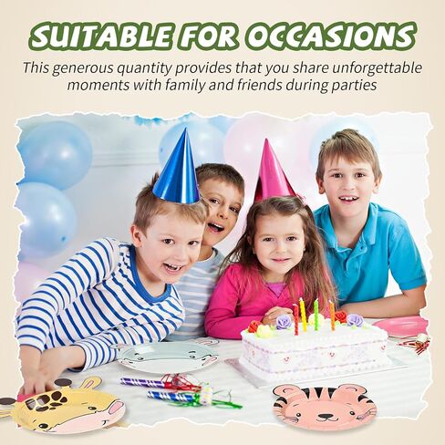 61PCS Jungle Safari Party Supplies, 60 Animal Shaped Disposable Paper Plates &1 Safari Tablecloth, Safari Theme Birthday Party Zoo Pals Plates for Baby Shower Farm Animal Birthday Decorations in Saudi Arabia