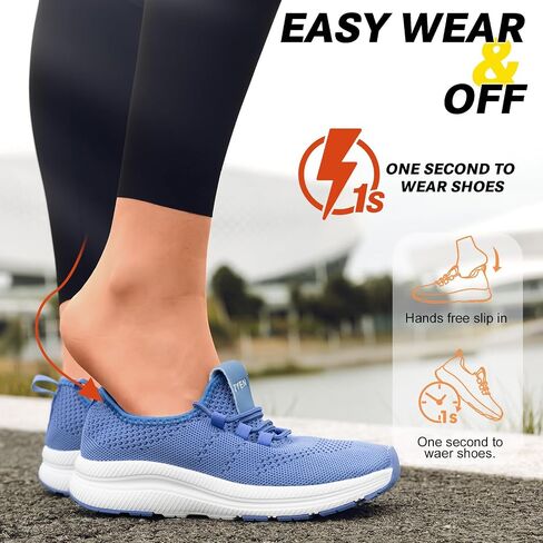 ZYEN Wide Toe Box Shoes Women Non-Slip Ultra Light Running Sneakers Extra Wide Feet Arch Support Walking Shoes Tennis Diabetes Breathable Gym Workouts 6-12 in Kuwait