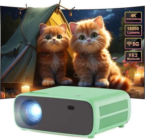 جهاز عرض صغير مزود بتقنية WiFi وBluetooth، جهاز عرض 1080P مطور لعام 2024، جهاز عرض أفلام محمول خارجي متوافق مع iOS/Android/Laptop/HDMI/PC/TV Stick/USB in Kuwait