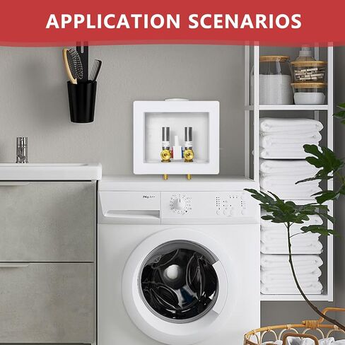 EFIELD Double Drain Washing Machine (Laundry) Outlet Box,1/2-inch Crimp Pex F1807 Inlet, Single Control Valve, Copper Water Hammer Arrestor in Kuwait