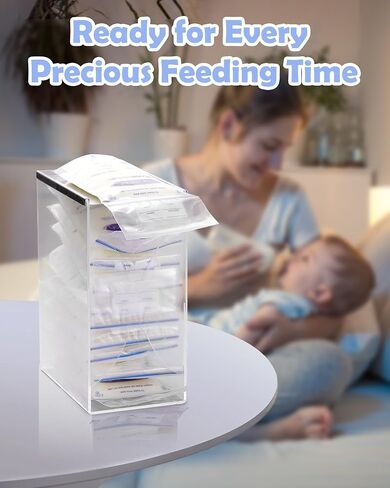 Jrssae Freeze Organizer for Breastmilk Storage Bag, First-in First-Out Breastmilk Storage Containers for Fridge with Quick-Freeze Tray, Breastmilk Freezer Organizer for Breastfeeding Essentials in Saudi Arabia
