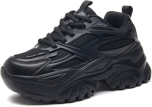 Womens Breathable Mesh Platform Chunky Sneakers Fashion Lace Up Non-Slip Shoes Casual Dad Walking Driving Travel Shoes in Saudi Arabia