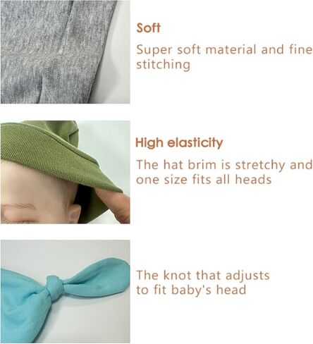Jastore 8 PCS Baby Newborn Hats Set Knot Beanie Hats Soft for Infant Baby Girls Boys Caps 0-6 Months in Saudi Arabia