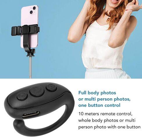 Tiktok Remote Control for Mobile Phone, Ring Finger Scroller Remote, Ebook Scrolling Ring Page Turner, Camera Remote Shutter, Support a Variety of APPs (Black) in Saudi Arabia