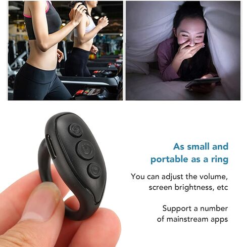 Tiktok Remote Control for Mobile Phone, Ring Finger Scroller Remote, Ebook Scrolling Ring Page Turner, Camera Remote Shutter, Support a Variety of APPs (Black) in Saudi Arabia