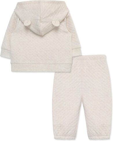 Little Me Simply Essential Solids for Baby Gender Neutral Organic Cotton Quilt Hoodie and Pant Set, 3 Months to 12 Months in Saudi Arabia