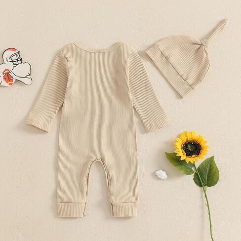 SAYOO Newborn Baby Football Outfit Sundays Are for Football with Daddy Ribbed Romper Jumpsuit Fall New Coming Home Clothes in Saudi Arabia