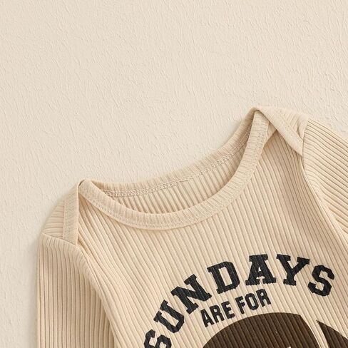 SAYOO Newborn Baby Football Outfit Sundays Are for Football with Daddy Ribbed Romper Jumpsuit Fall New Coming Home Clothes in Saudi Arabia