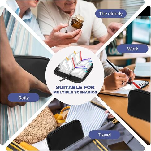 مجموعة صناديق حبوب منع الحمل محمية بكلمة مرور، منظم حبوب كبير مرتين يوميًا لمدة سبعة أيام، تخزين حبوب منع الحمل مع 14 كيسًا مرمزًا بالألوان، منظم أدوية السفر قابل لإعادة الاستخدام in Kuwait