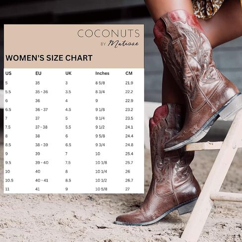 Coconuts by Matisse Women's Cimmaron Faux Leather Western Boot in Saudi Arabia
